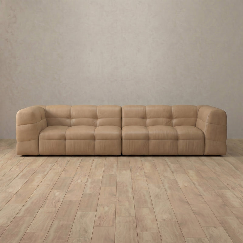 Top Grain Leather::Juna Comfort Sofa 3 Seater  Latte Top Grain Leather 3:TGL
