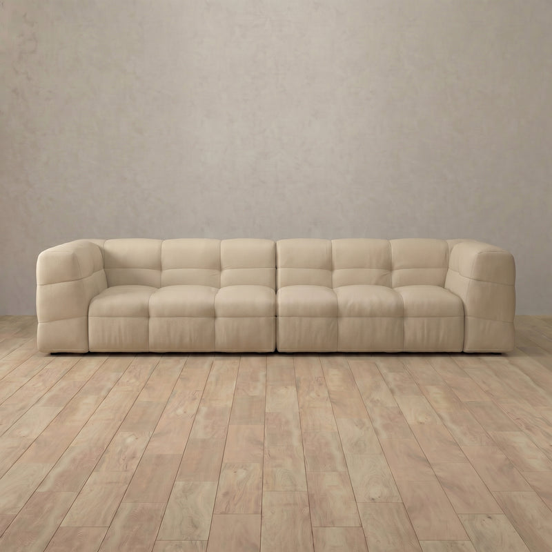 Top Grain Leather::Juna Comfort Sofa 3 Seater  Linen Top Grain Leather 2:TGL