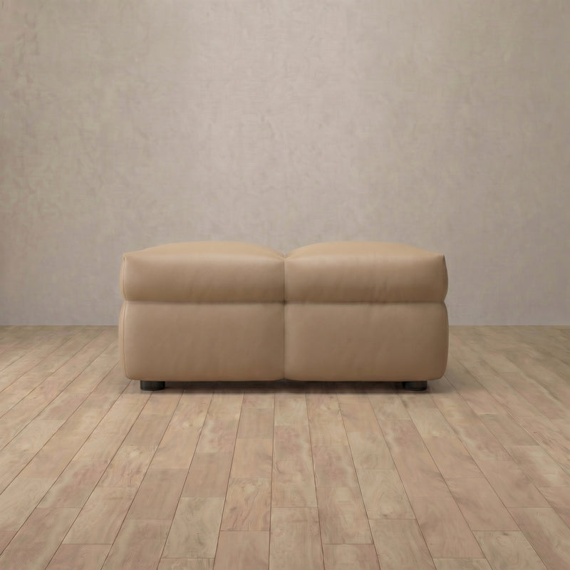 Top Grain Leather::Juna Comfort Sofa Ottoman Latte Top Grain Leather 3:TGL