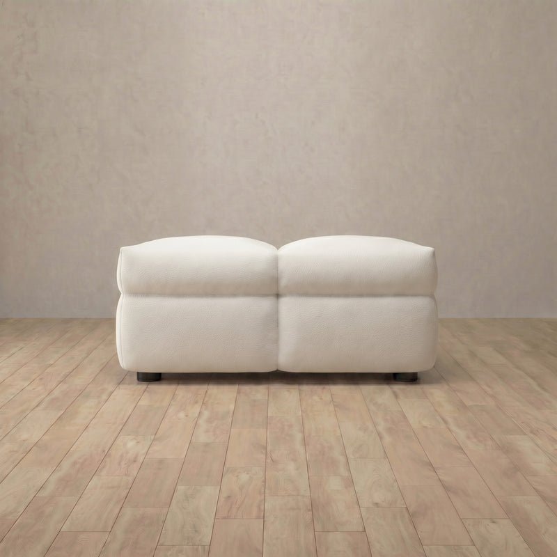 Top Grain Leather::Juna Comfort Sofa Ottoman OffWhite Top Grain Leather 1:TGL