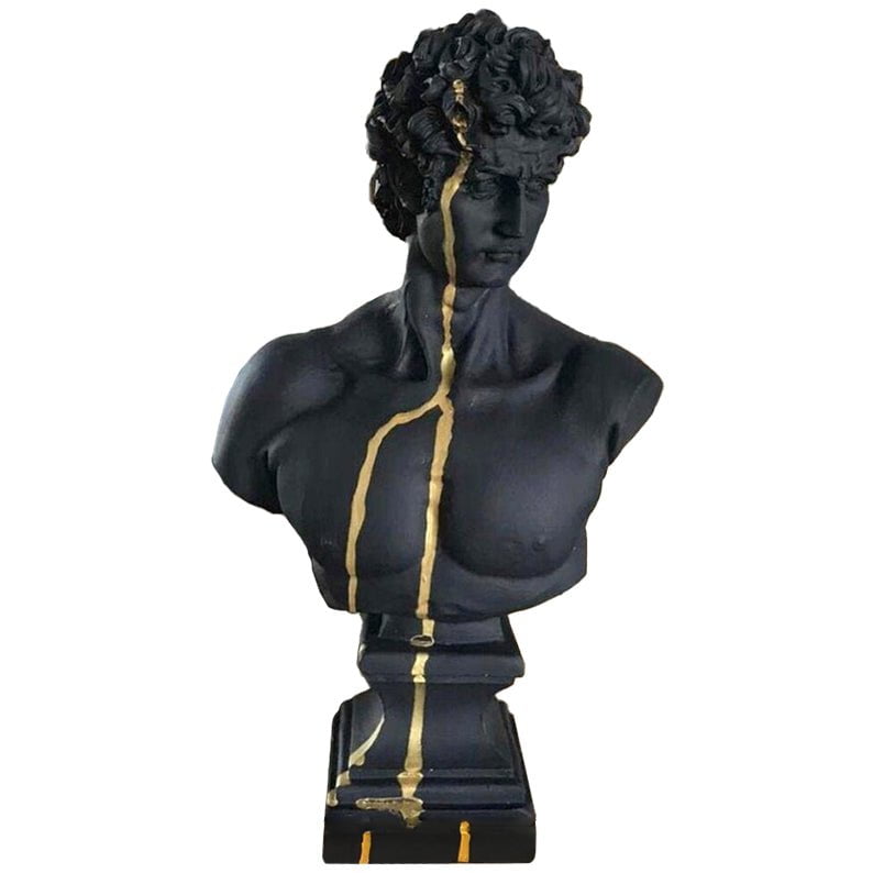 Black David with Gold Strip Sculpture