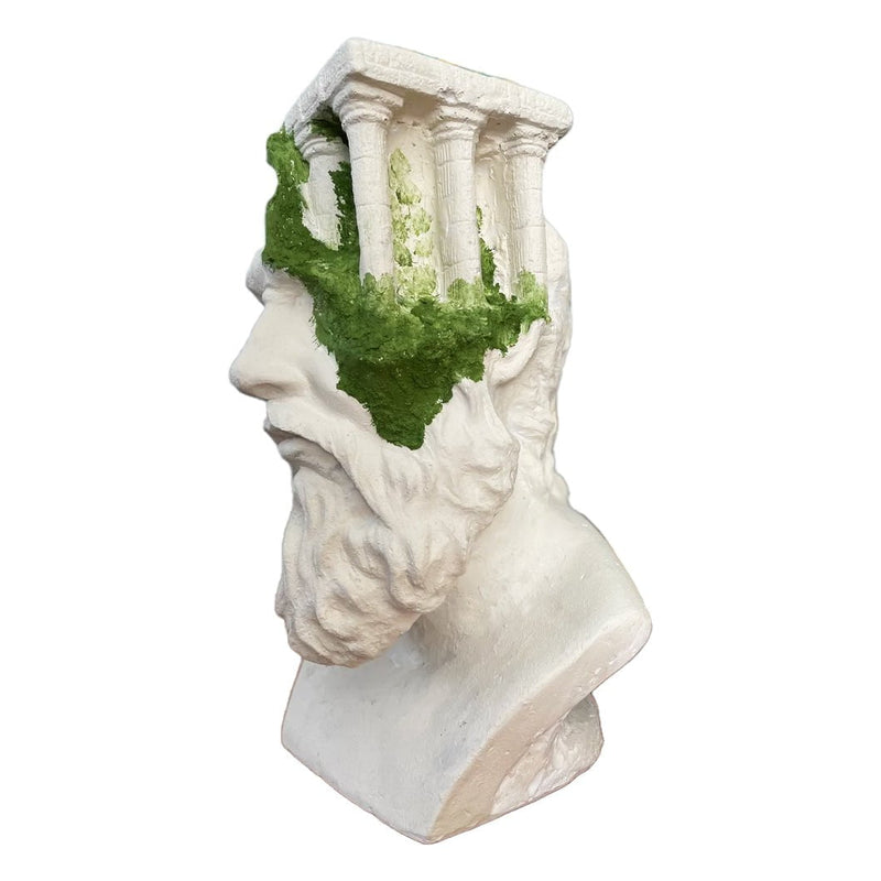 Zeus in White & Green Sculpture
