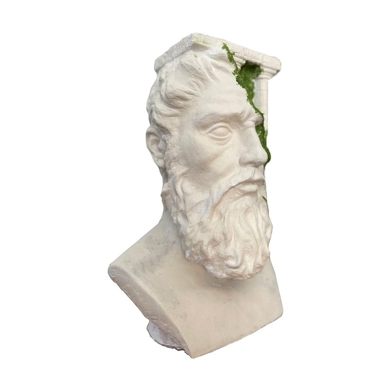 Zeus in White & Green Sculpture