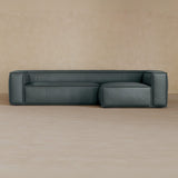 4 Seater left-Top Grain Leather-Pewter