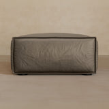 Ottoman-Full Grain Leather-Stone