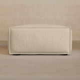 Ottoman-Top Grain Leather-Linen