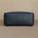 Ottoman-Top Grain Leather-Navy