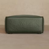 Ottoman-Top Grain Leather-Sage