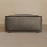 Ottoman-Top Grain Leather-Stone