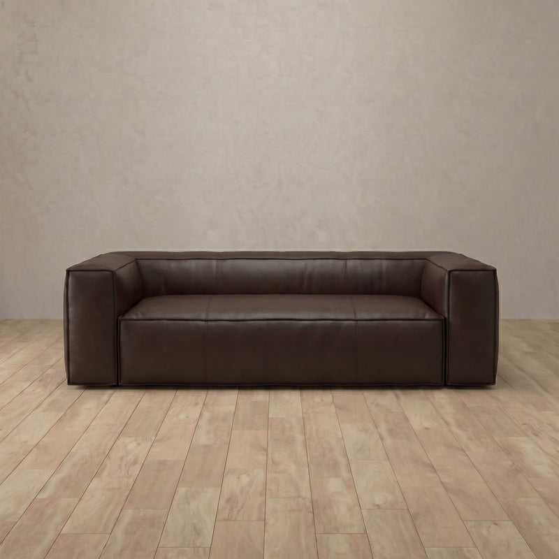 Top Grain Leather::Leather Top Grain Sofa 3 Seater  Espresso Top Grain Leather 8:TGL