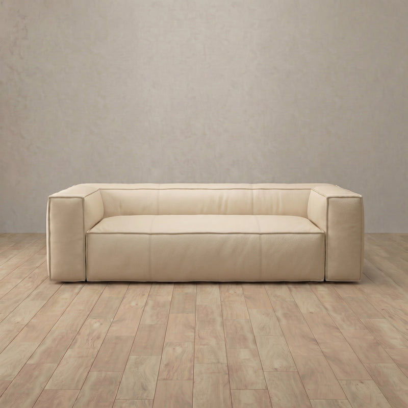 Top Grain Leather::Leather Top Grain Sofa 3 Seater  Linen Top Grain Leather 2:TGL