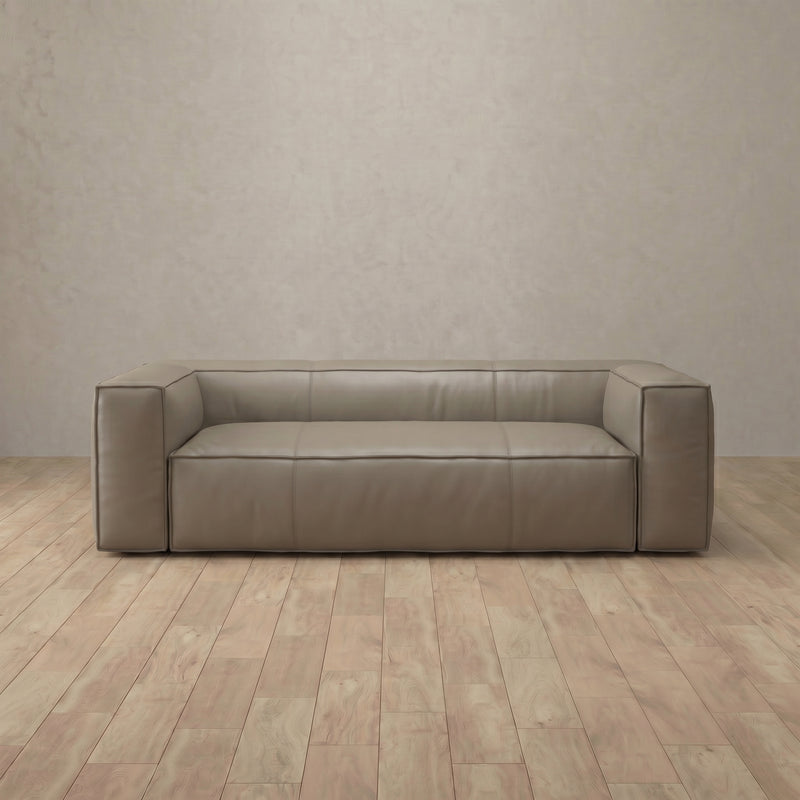 Leather Top Grain Sofa 3 Seater (94") — Taupe