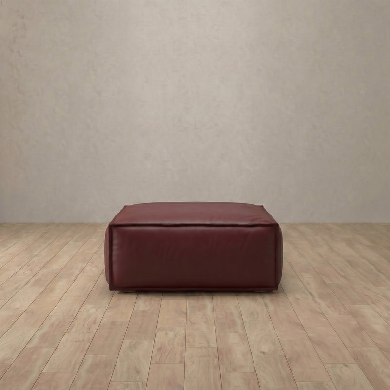 Top Grain Leather::Leather Top Grain Sofa Ottoman Burgundy Top Grain Leather 6:TGL