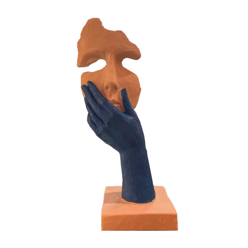 Blue Hand Mask Sculpture
