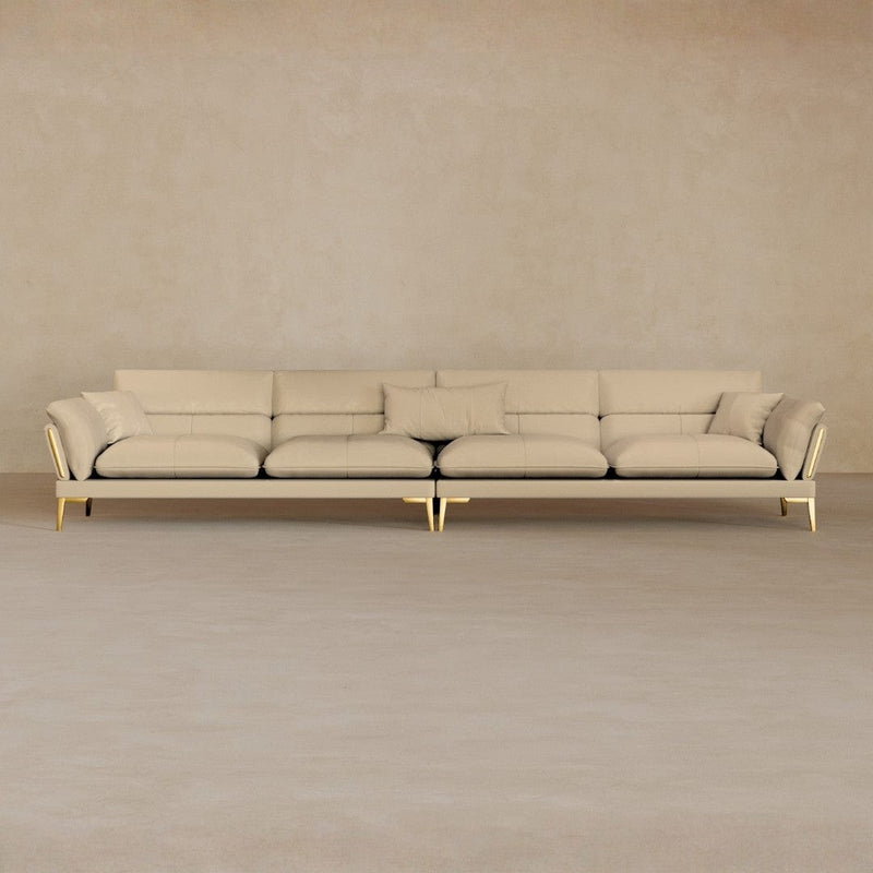 4 Seater-Full Grain Leather-Linen