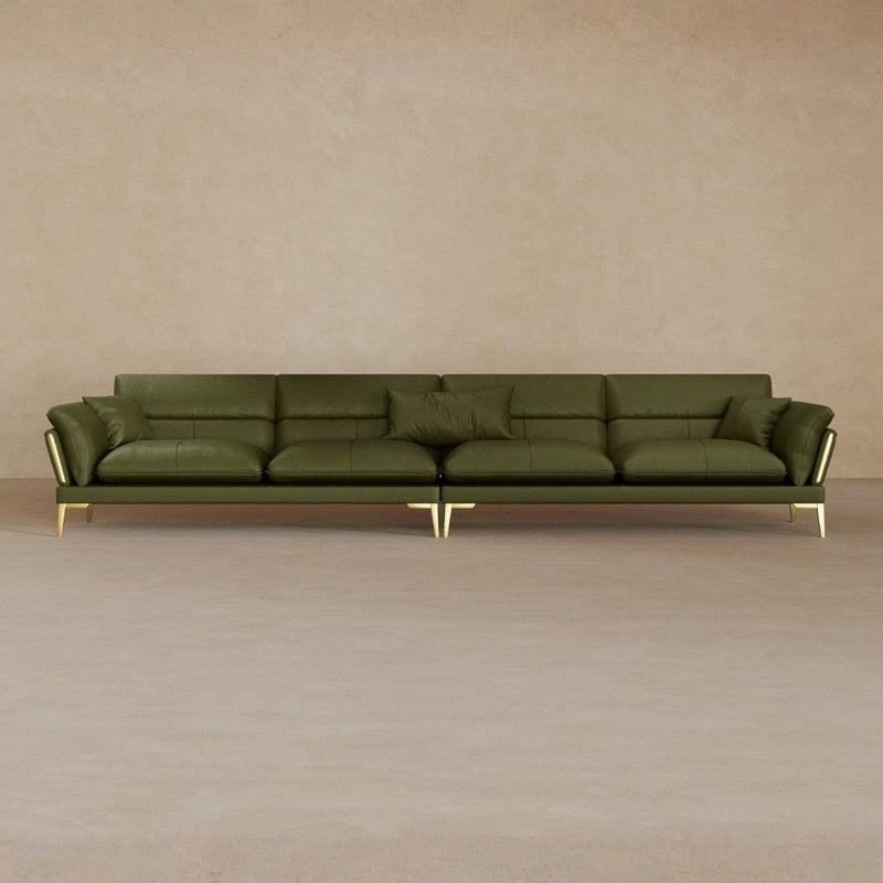 4 Seater-Top Grain Leather-Olive