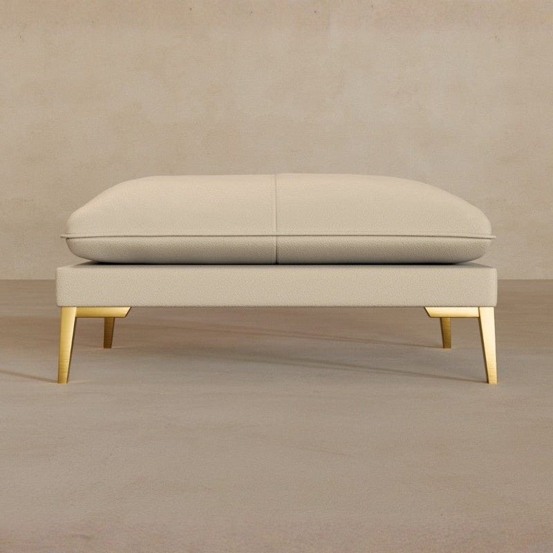Ottoman-Full Grain Leather-Alabaster