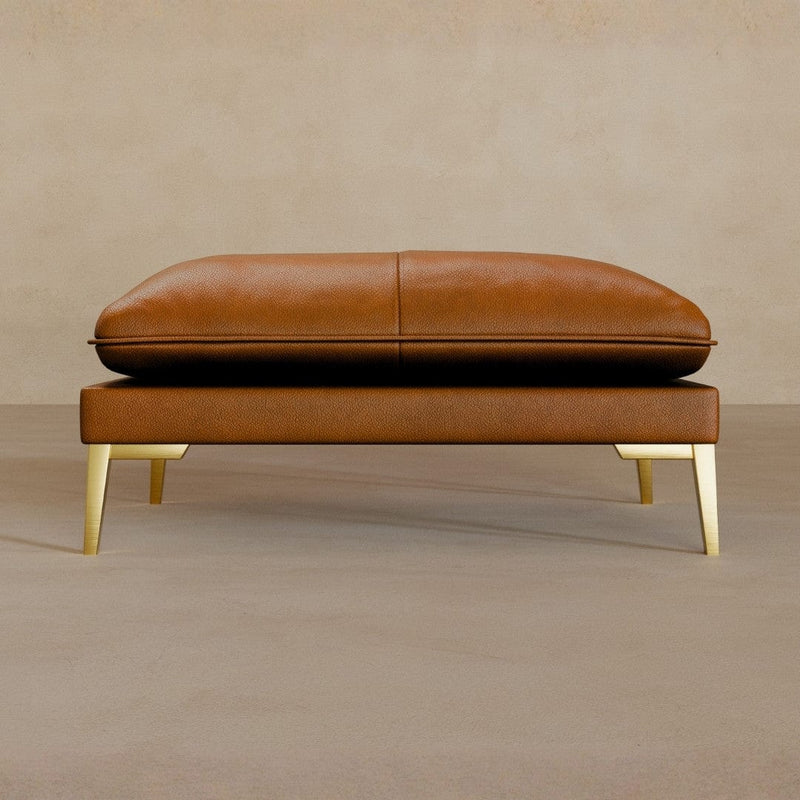 Ottoman-Full Grain Leather-Brandy