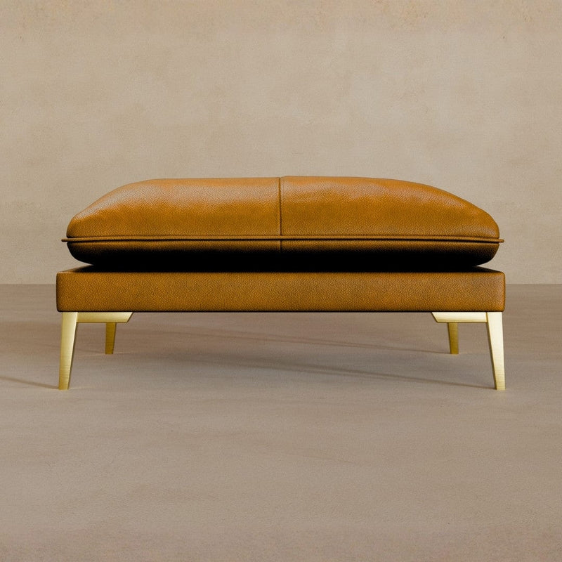 Ottoman-Full Grain Leather-Camel