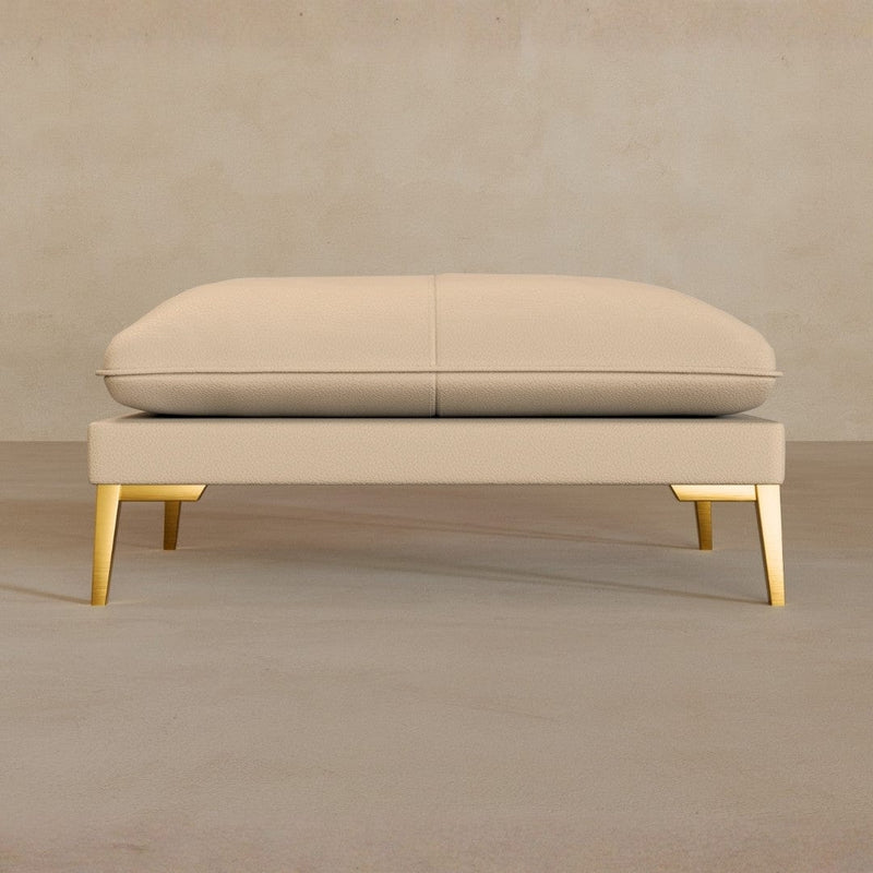 Ottoman-Full Grain Leather-Chalk