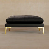 Ottoman-Full Grain Leather-Charcoal