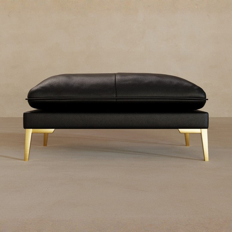 Ottoman-Full Grain Leather-Charcoal