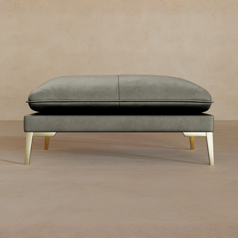 Ottoman-Full Grain Leather-Greige