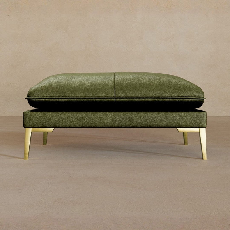 Ottoman-Full Grain Leather-Olive