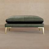 Ottoman-Full Grain Leather-Sage