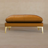 Ottoman-Top Grain Leather-Camel