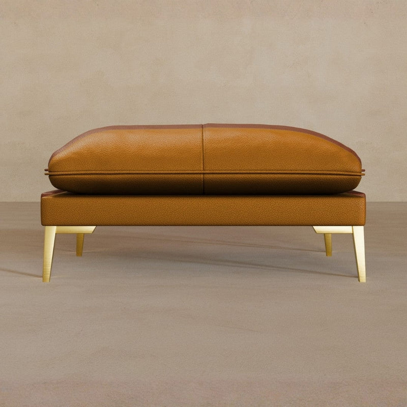 Ottoman-Top Grain Leather-Camel