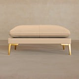 Ottoman-Top Grain Leather-Chalk