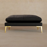 Ottoman-Top Grain Leather-Charcoal