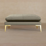 Ottoman-Top Grain Leather-Greige