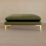 Ottoman-Top Grain Leather-Olive