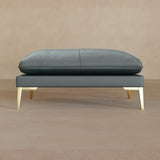 Ottoman-Top Grain Leather-Pewter