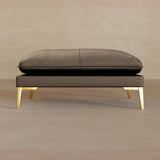 Ottoman-Top Grain Leather-Stone