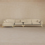 Right Chaise-Full Grain Leather-Alabaster