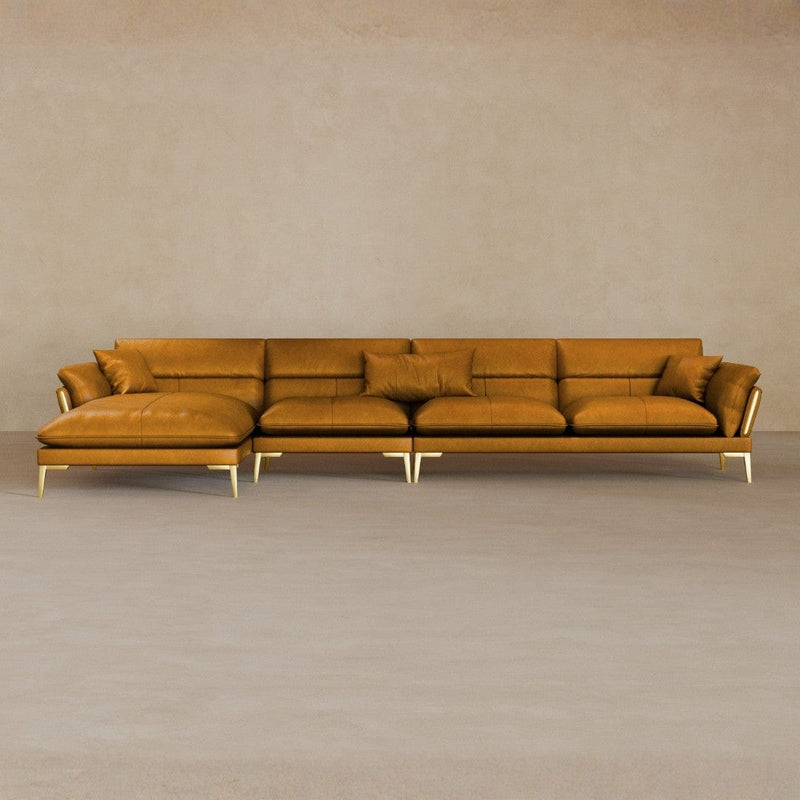 Right Chaise-Full Grain Leather-Camel