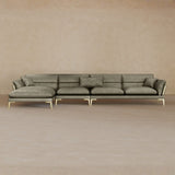 Right Chaise-Full Grain Leather-Greige