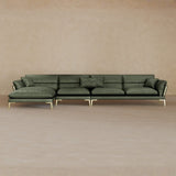 Right Chaise-Full Grain Leather-Sage