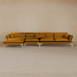 Right Chaise-Top Grain Leather-Camel