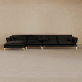 Right Chaise-Top Grain Leather-Charcoal