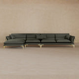 Right Chaise-Top Grain Leather-Graphite