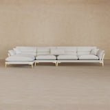 Right Chaise-Top Grain Leather-Ivory