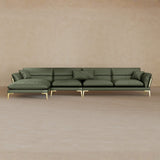Right Chaise-Top Grain Leather-Sage