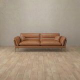 Top Grain Leather::Modern Italian Leather Sofa 2 Seater  Cognac Top Grain Leather [grid:4:TGL]