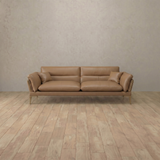 Top Grain Leather::Modern Italian Leather Sofa 2 Seater  Latte Top Grain Leather [grid:3:TGL]