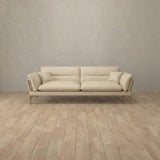 Top Grain Leather::Modern Italian Leather Sofa 2 Seater  Linen Top Grain Leather [grid:2:TGL]