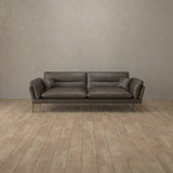 Top Grain Leather::Modern Italian Leather Sofa 2 Seater  Truffle Top Grain Leather